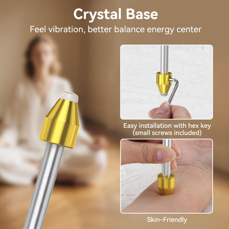 [Australia] - Tuning Forks for Healing Set (128Hz, 256Hz, 512Hz), with Percussion Hammer Mallet, Crystal Base & Storage Pouch, Sound Therapy Instrument for Chakra/Yoga/Meditation 