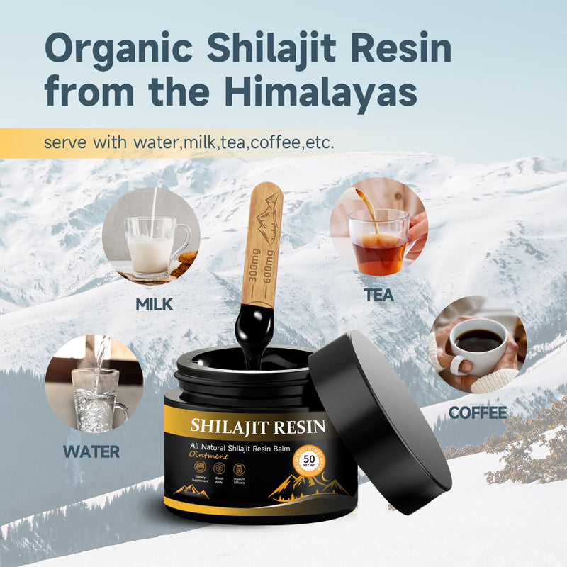 Himalaya Shilajit Resin - Gold Seal Pure Shilajit with Fulvic Acid, 85+ Minerals - Natural Energy Giver for Immune System & Vitality - Pure Himalayan Shilajit for Men (2 Pack) 1 ml (Pack of 1)