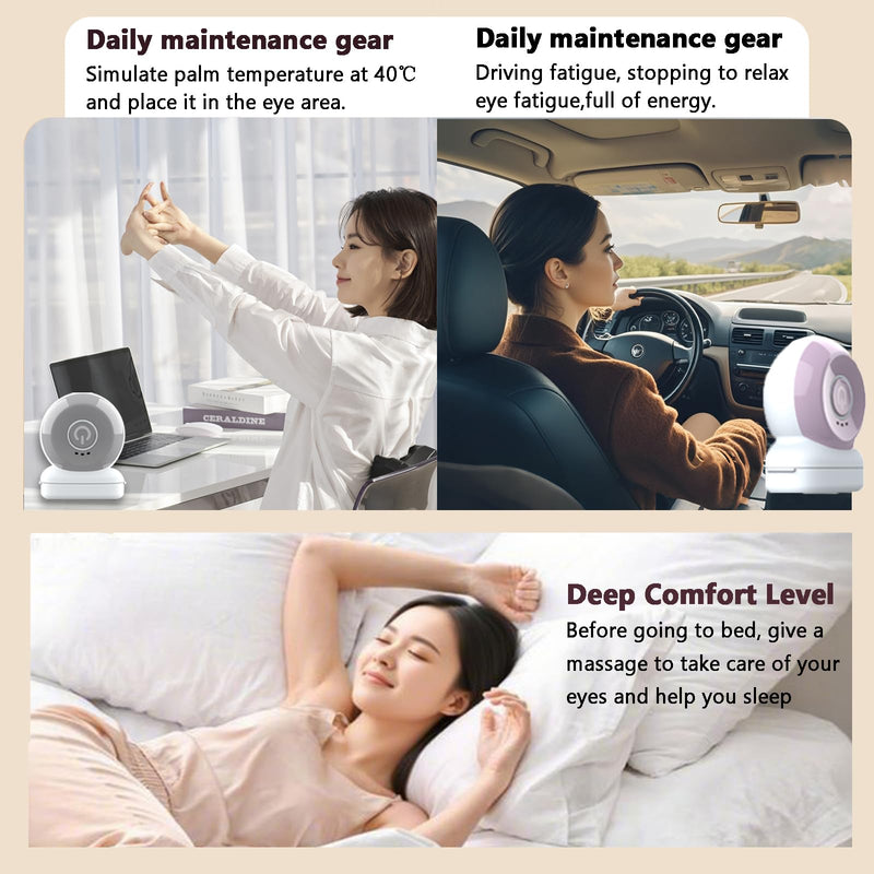 Eye Lift Wand, Eye Massager with Heat and Vibration for Dark Circles, Puffiness, Fine Lines/Wrinkle, Crow's Feet and Bags Under Eyes (Gray) Gray