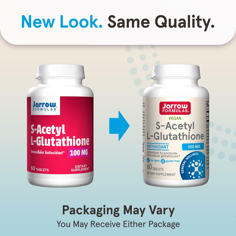 [Australia] - Jarrow Formulas S-Acetyl L-Glutathione Tablets - 100 mg - 60 Count - Dietary Supplement - Stable Form of L-Glutathione - for Antioxidant Support and Detoxification - Non-GMO - Gluten Free 