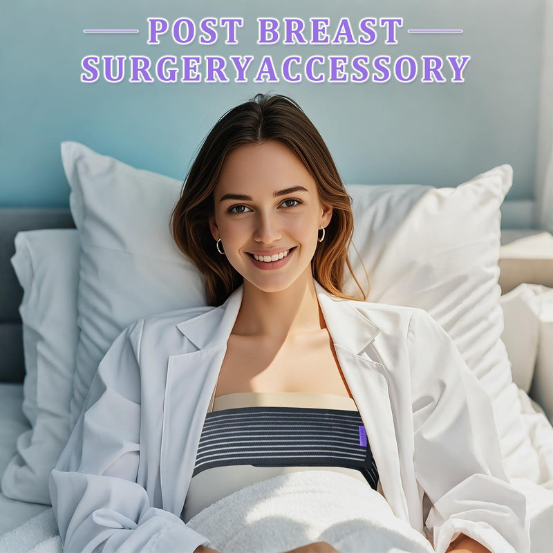 [Australia] - Breast Implant Stabilizer Band ÔºåPost Surgery Breast Band Chest Compression Wrap For Women ÔºåBreast Support Bandage ÔºåBreast Augmentation Band Bra Breast Reduction Recovery Supplies For Healing One Size Fits All (Black) Black 