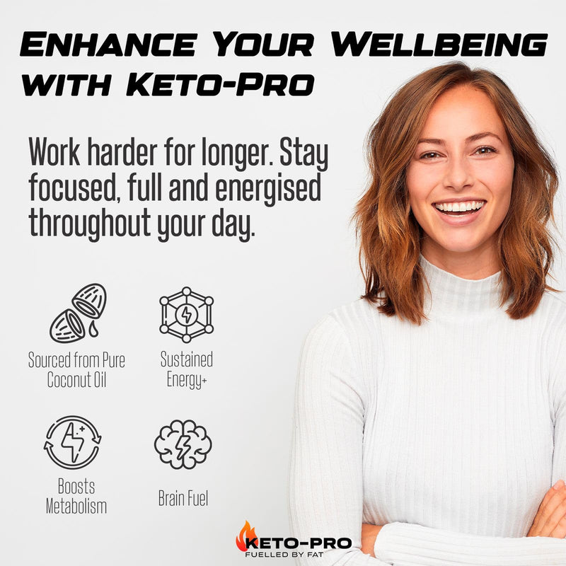 Keto-Pro MCT Oil C8 500ml | World's Highest Purity 99.9% C8 MCT Oil | Suitable for Paleo & Vegan Diet Requirements | Gluten Free | Pure Caprylic Acid | Triple Distilled Extraction