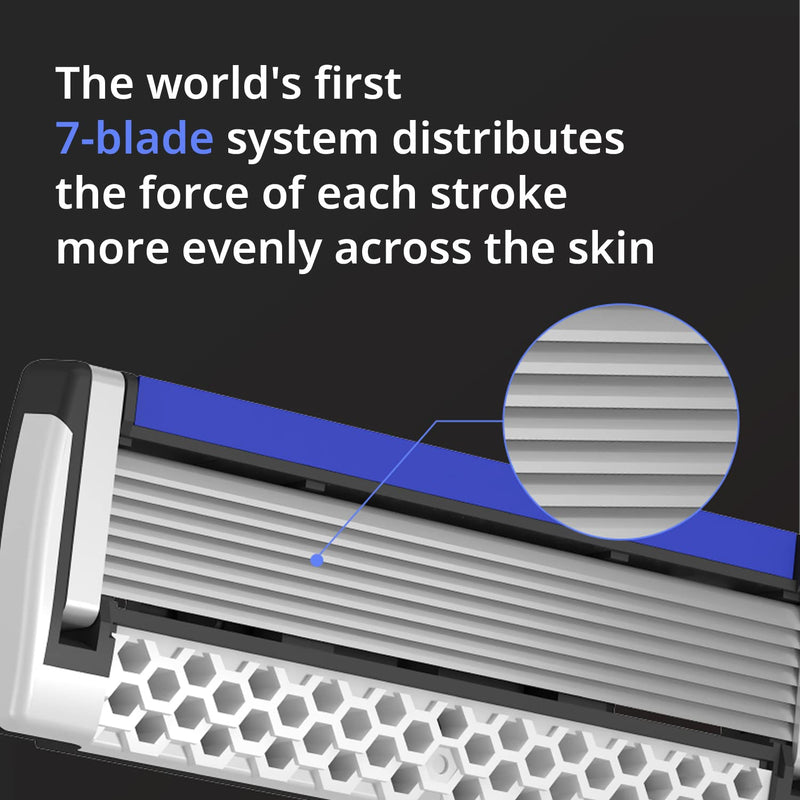 [Australia] - Dorco Pace 7 - World's First and Only Seven Blade Razor - 12 Cartridges (No Handle) 4 Count (Pack of 3) 