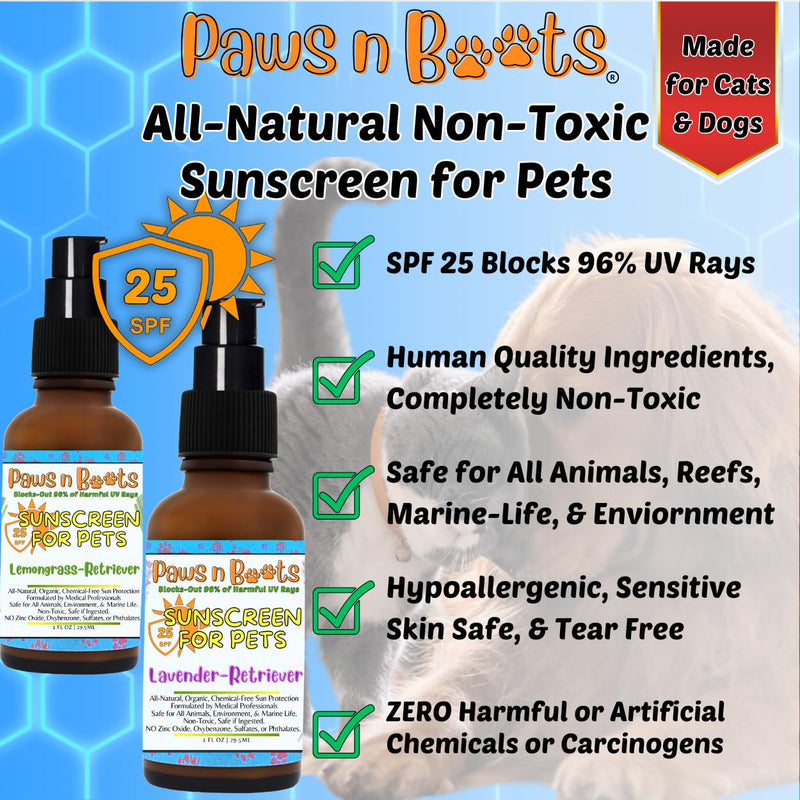 Non-Toxic Sunscreen for Pets, Protective Barrier Cream Non-Toxic Easy to Apply Formula Moisturize & Rejuvinate Cracked Paw Pads, Nose, or Skin. Supports Tissue Growth PawsnBoots Lemongrass - PawsPlanet Australia
