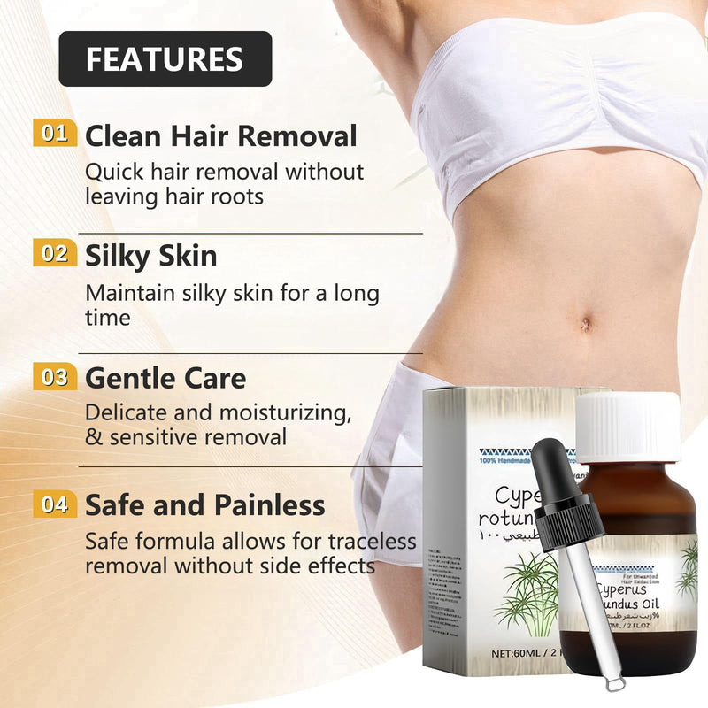 [Australia] - flintronic Cyperus Rotundus Oil, 2PCS Natural Vegetable Depilatory Oil, Cyperus Rotundus Oil for Hair Removal, Reducing Body Hair Growth, Skin Care, Relaxation and Care 120ML 2PCS Brown 
