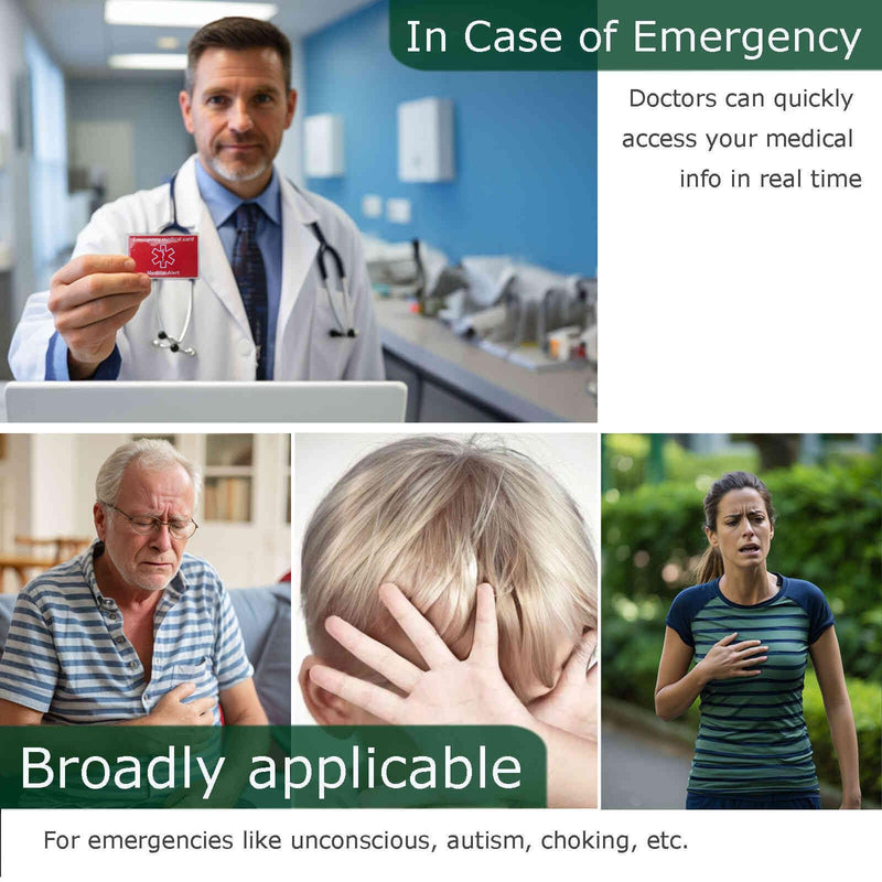 [Australia] - 10 Pack Red Medication List Card with 10 Sleeves for Family Members Like Elderly - Emergency Contact ID Card for Wallet, Phone, Pocket, Handbags - Medical Systems for Retirement Community 