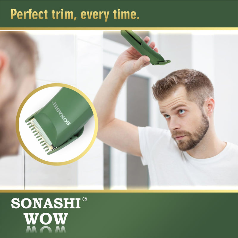 Electric Body Hair Trimmer - Groin Trimmer for Men - Bikini Trimmer Women - Wet/Dry Shaver Groomer, Rechargeable, Waterproof, Painless Hair Removal (Green) Green