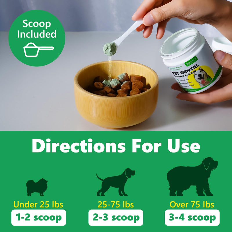Dog Teeth Cleaning Powder,80g Dogs Dental Powder for Dog Teeth Cleaning,Dog Plaque and Tartar Remover,Dog Breath Freshener-Dental Care for All Dogs - PawsPlanet Australia