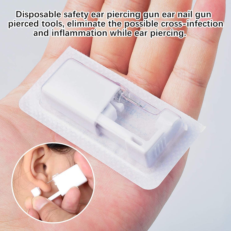 [Australia] - Nose Piercing Gun - 2 Pack Self Nose Piercing Kit Unit Disposable Nose Piercing Gun with Nose Stud Piercing Kit Tool for Cartilage Tragus Helix Piercing Gun Piercing Jewelry (Silver) Silver 
