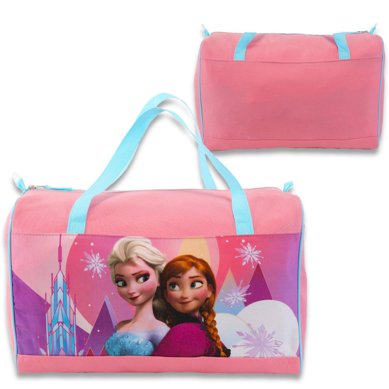 Disney Frozen Travel Bags for Kids - Bundle with Frozen Duffle Bag, Water Bottle, Play Pack, Stickers, and More | Frozen Bag Set for Girls