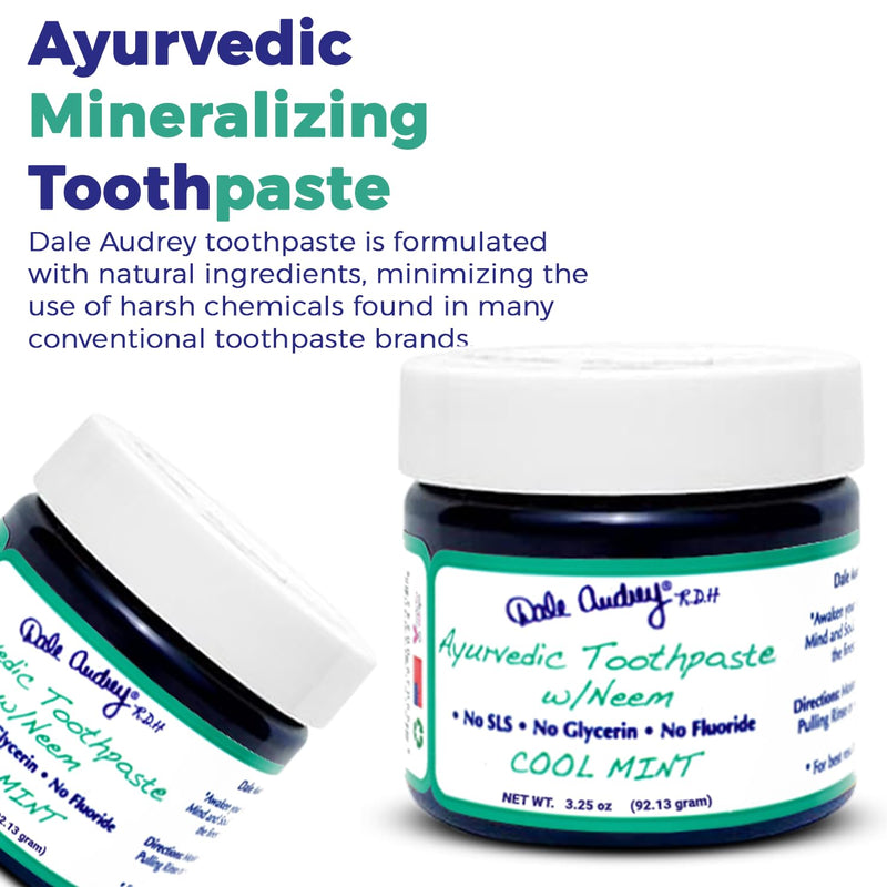 [Australia] - Dale Audrey Ayurvedic Mineralizing Toothpaste for Sensitive Teeth| Organic Refreshing Mint Flavor Teeth Whitening and Fresh Breath | Natural Toothpaste for Gums and Bad Breath(3.25 Oz) 