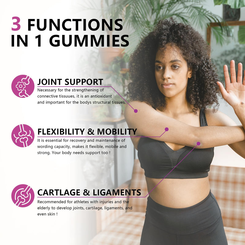 [Australia] - Glucosamine Chondroitin Gummies Sugar Free, Extra Strength 1500mg Glucosamine with Chondroitin MSM & Turmeric, Joint Support Supplement for Men & Women Joint Health (60 Count (Pack of 1)) Elderberry 60 Count (Pack of 1) 
