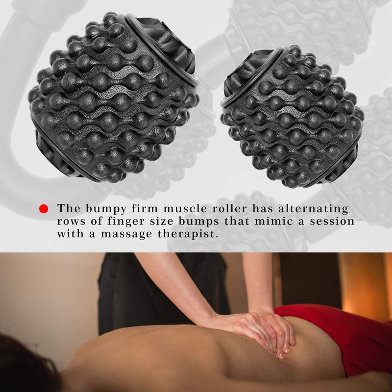 [Australia] - Cellulite Massage Tool Muscle Roller - Deep Fascia Massager & Dimpled Skin Remover for Legs, Thighs & Buttocks - Anti-Cellulite Roller, Smooth Skin, Pain Reliefs Black（Black - 4 Wheel） 4 Wheel - Black 
