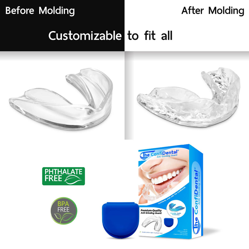 [Australia] - The ConfiDental Mouth Guard for Teeth Grinding and Clenching - Moldable Dental Nightguard Protection for Mild to Heavy Teeth Grinders at Night - 5-Pack (3 Regular, 2 Heavy-Duty) Blue Box (5 Pcs) - V.1 Model A (3 pcs) + Model C (2 pcs) – V.1 