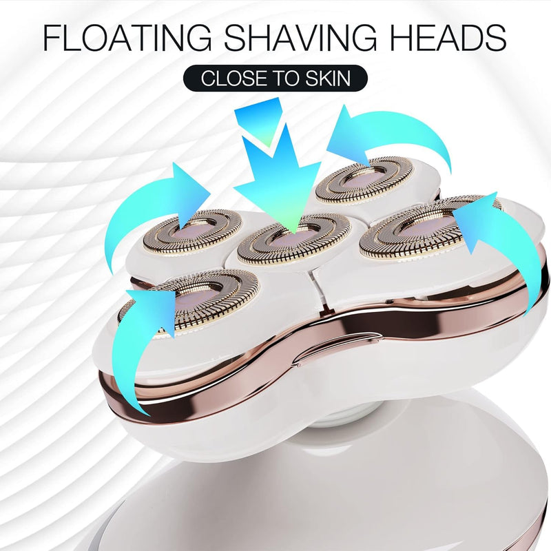 [Australia] - Electric Razors for Womens, 2-in-1 Best Shaver for Women, Rechargeable Trimmer with Detachable Head for Women's Legs, Bikini, Face, Lips Hairs, Cordless Wet Dry Facial Hair Removal for Women 