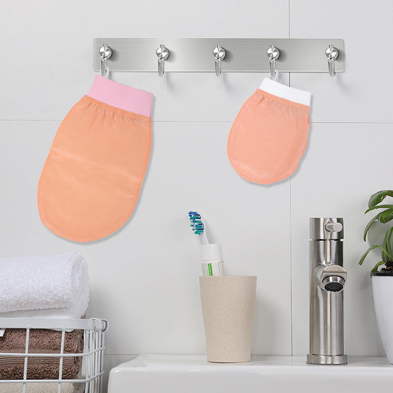 [Australia] - SRLWMYI Silk Exfoliating Glove 3 in 1, Satin Hair Tie, 100% Natural Exfoliating Glove Body Removes Dead Skin, Ingrown Hairs, Impurities Beautify Your Skin in Seconds! 