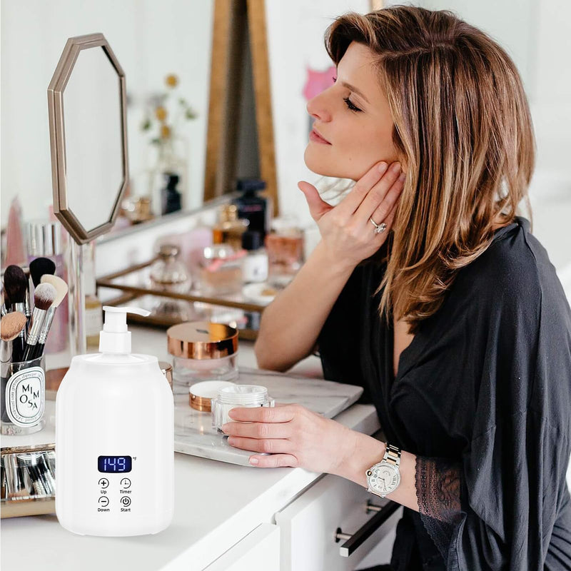 [Australia] - Meifuly Oil Warmer for Massage Therapy & Personal Use, Quick Lotion Warmer Heats Up, with Two Bottles, Adjustable and Constant Temperature 1 Bottle 