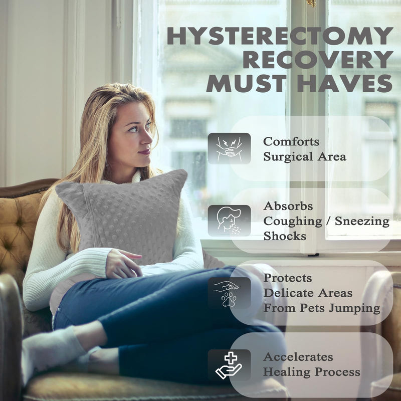 [Australia] - Hysterectomy Pillow with Pocket, Hysterectomy Recovery Abdominal Pillow, Post Surgery Pillow for Abdomen, C-Section Recovery Pillow, Mastectomy, Tummy Tuck, Hernia, Abdominal Surgery Must Haves Grey 