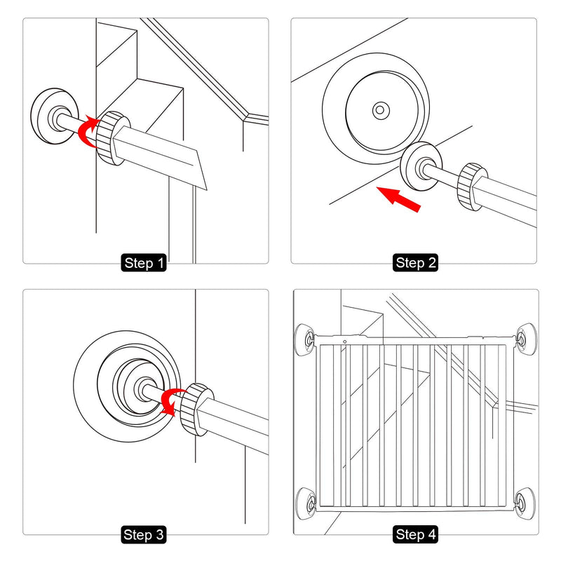 [Australia] - 4 Pack Baby Gate Wall Protector Wall Cups for Child Pressure Mounted Stair Safety Gate, Protect Walls & Doorways from Pet & Dog Gates 