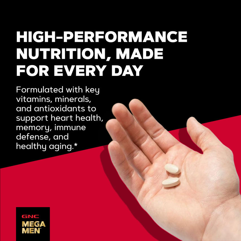 GNC Mega Men 50 Plus Multivitamin for Men | Antioxidants | Heart Health | Prostate and Circulatory Support | 120 Count 120 Count (Pack of 1)