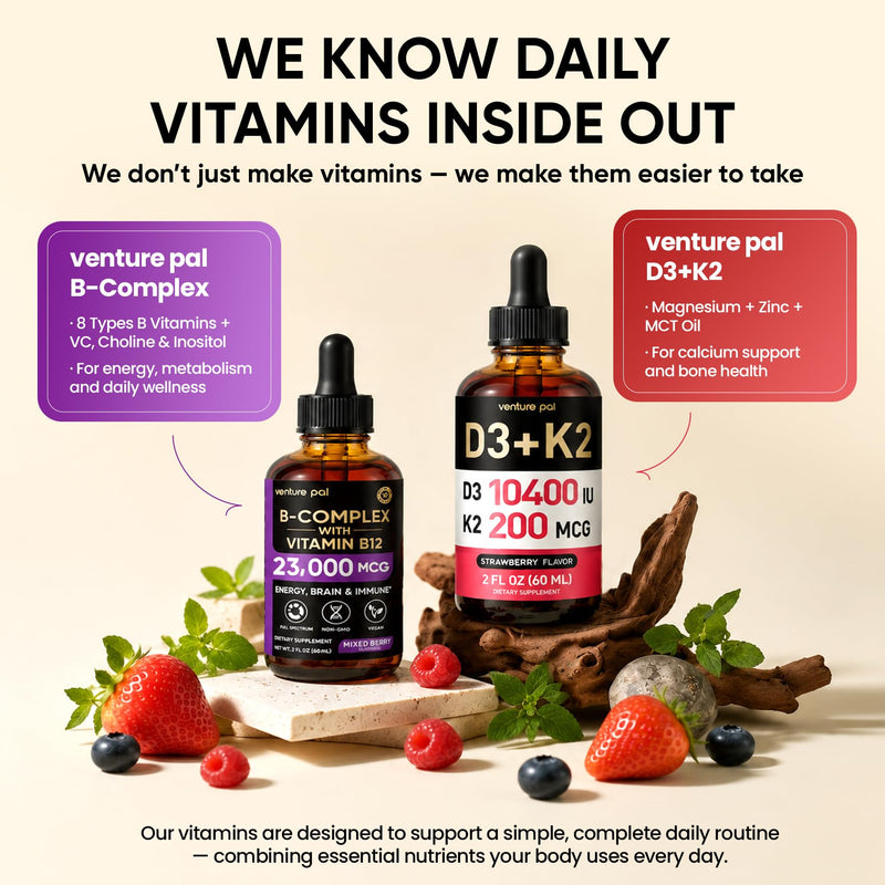 Vitamin B Complex 23000mcg - Methyl B12| B9 Folic|B7 Biotin,B1,B2,B3,B5,B6 | Vitamin B Complex Liquid Drops for Men & Women with Vitamin C, Choline & Inositol for Energy, Immune & Brain Support - 2Oz 2 Fl Oz (Pack of 1) V1-mixed Berry