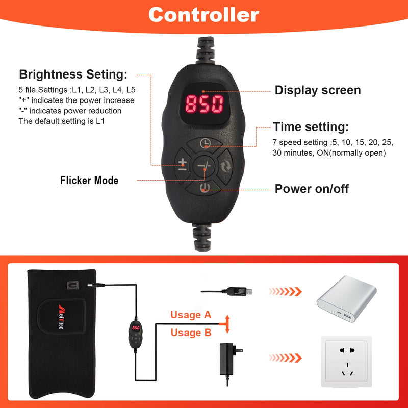 Red Light Therapy Belt for Body-660nm & 850nm Infrared Light Therapy Wrap, 3-in-1 Chip 120 LEDs Bead Adjustable Pad for Body, Home Use with Controller
