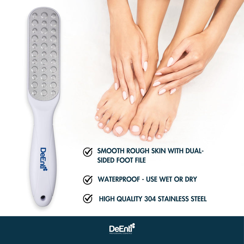 [Australia] - DeEnti Metal Foot File, Professional Grade Stainless Steel, Salon Quality Callus Remover, Lightweight Foot Scrubber, Home Manicure and Pedicure Tools 
