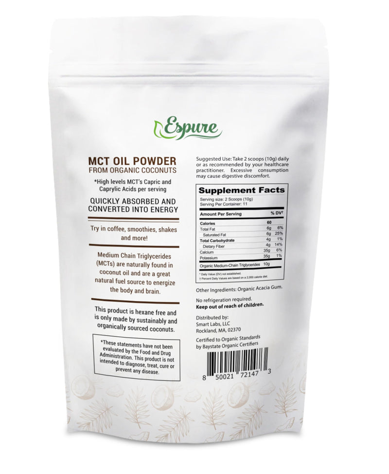 [Australia] - Organic MCT Powder - USDA Certiifed Organic; with Prebiotic Acacia Fiber; 4 oz 