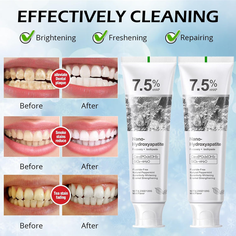 [Australia] - Hydroxyapatite Toothpastes for Enamel Protection and Tooth Strengthening, Gentle Mint, Safe for Sensitive Teeth, Daily Oral Care for Fresh Breath & Oral Health (4) 4 