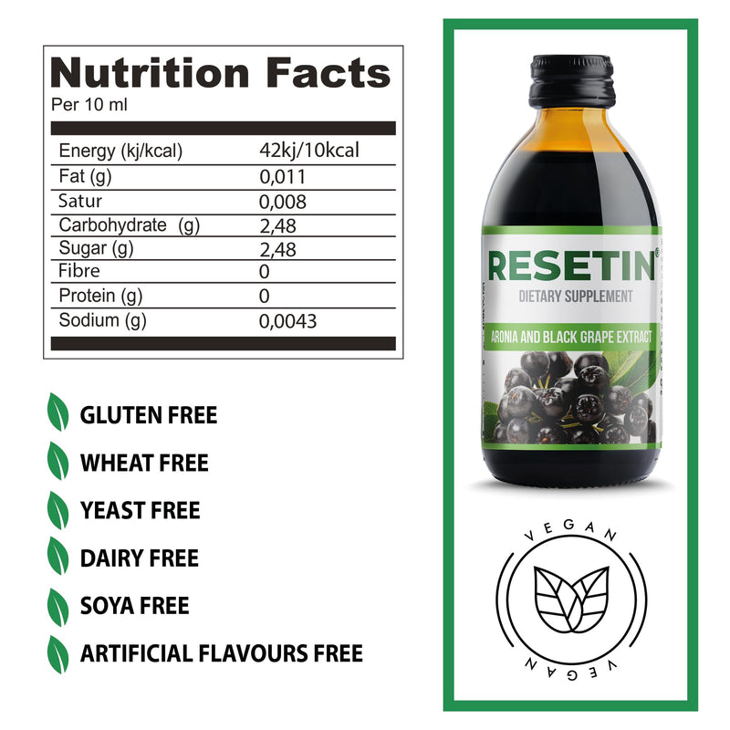 Aronia & Black Grape Skin and Seed Extract 250ml - Antioxidant Liquid Food Supplement with Resveratrol, Quercetin, Catechin & Epicatechin - No Added Sugar, Vegan-100% Natural