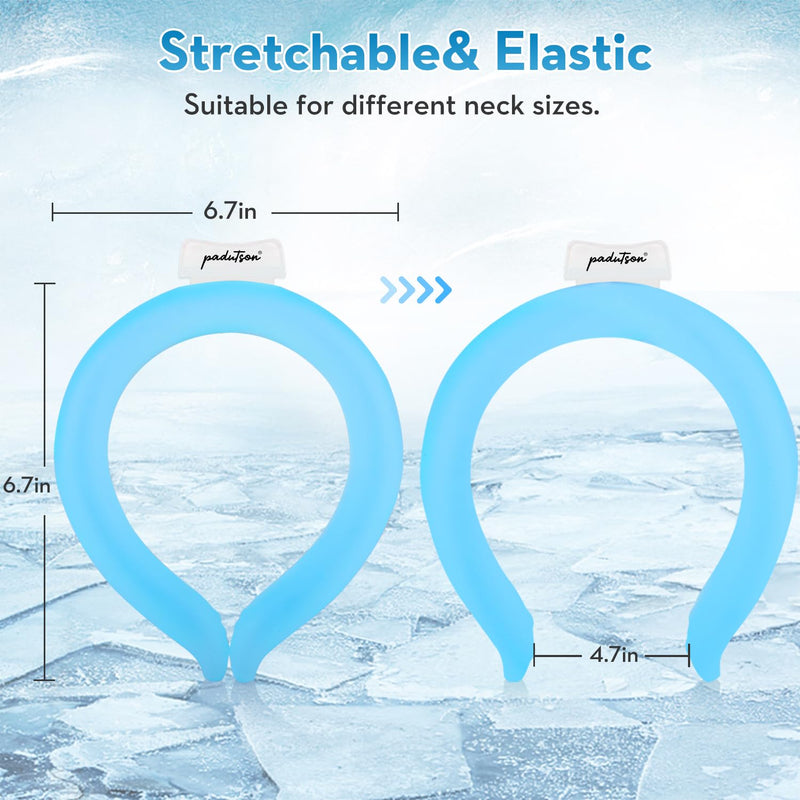 [Australia] - Neck Cooling Tube, Reusable Ice Neck Cooler Wraps Wearable Body Cooling Products for Outdoor Indoor, Neck Coolers for Hot Weather Blue 