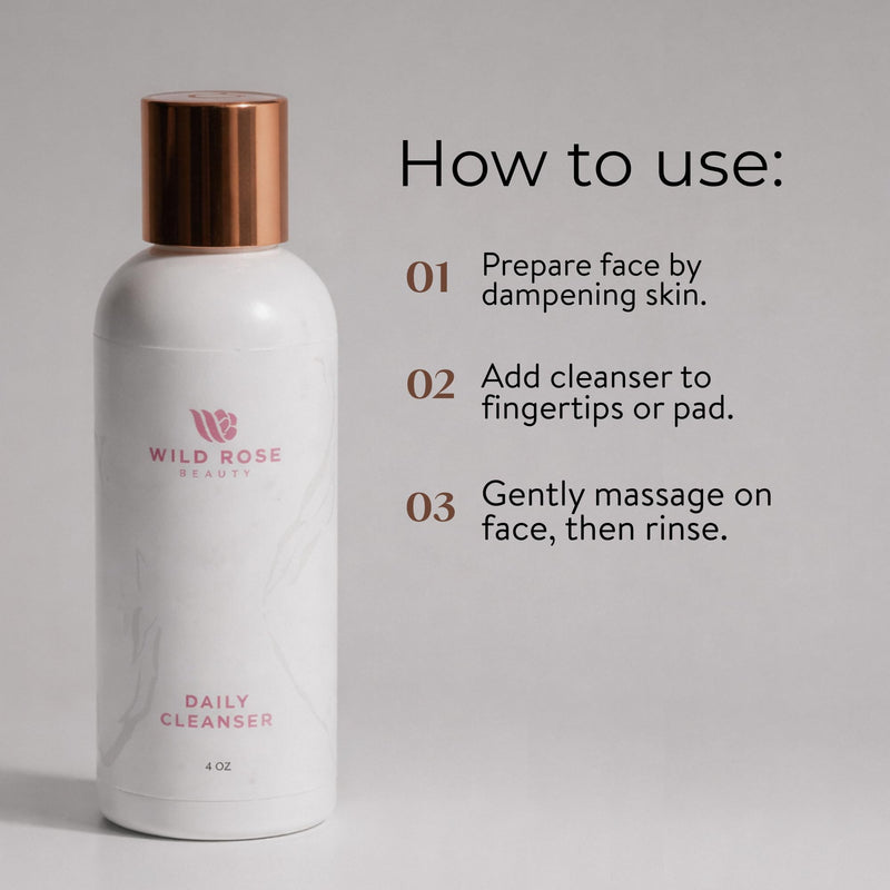 Vitamin E + Glycerin Face Wash Cleanser | For Acne, Cleansing, Daily Buildup Pore Removal - Made W/Botanicals (Wild Rose Beauty)