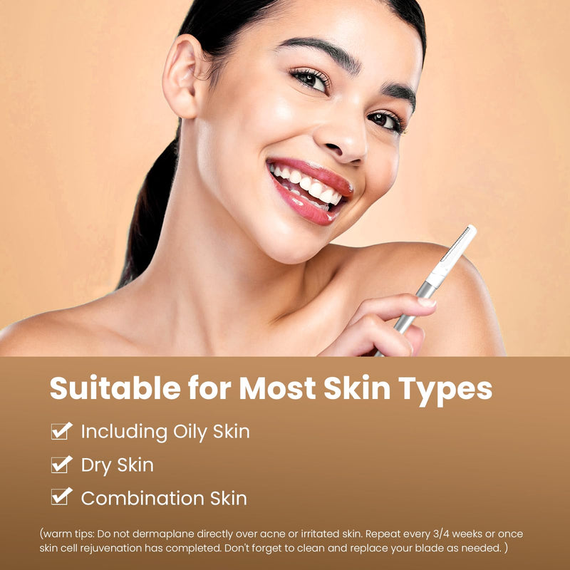 [Australia] - Dermaplaning Tool for Face, 20 Blade Refills, Dermaplane Razor for Face, Hair Remover Blade for Eyebrows and Peach Fuzz, Facial Shaver for Women That Helps Exfoliate and Smooth The Skin 