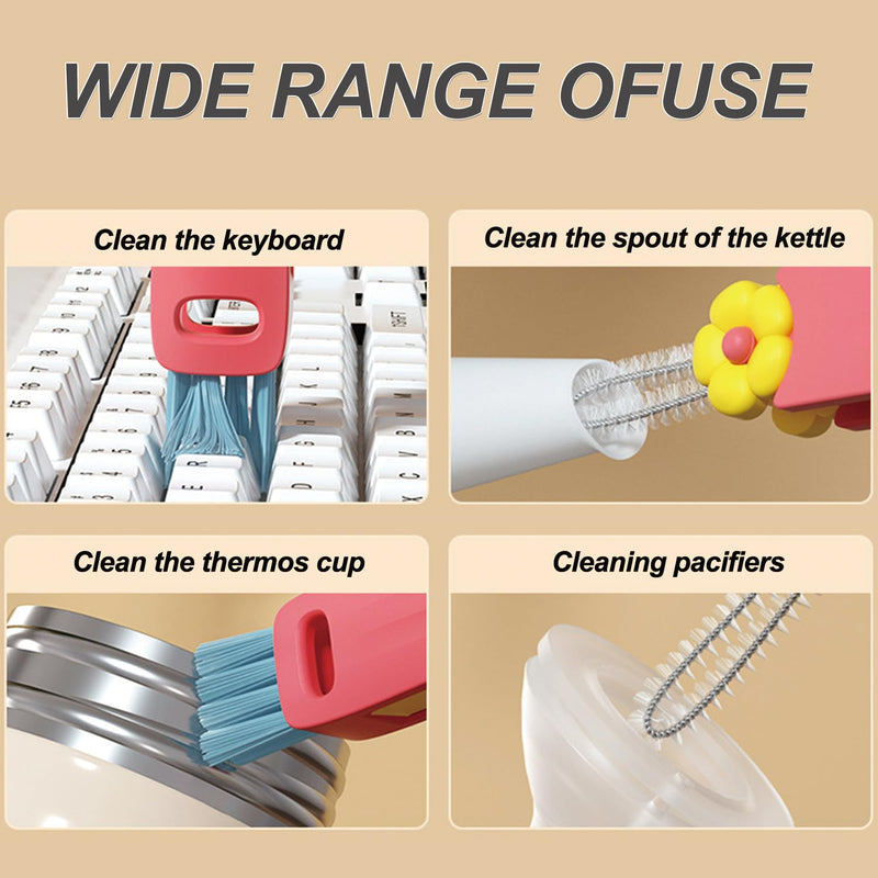 [Australia] - 3 in 1 Cup Lid Gap Cleaning Brush Set, Bottle Cleaning Brush Multifunctional Bottle Cleaner Brush Home Kitchen Cleaning Tools, 3PCS 3pcs Mix 