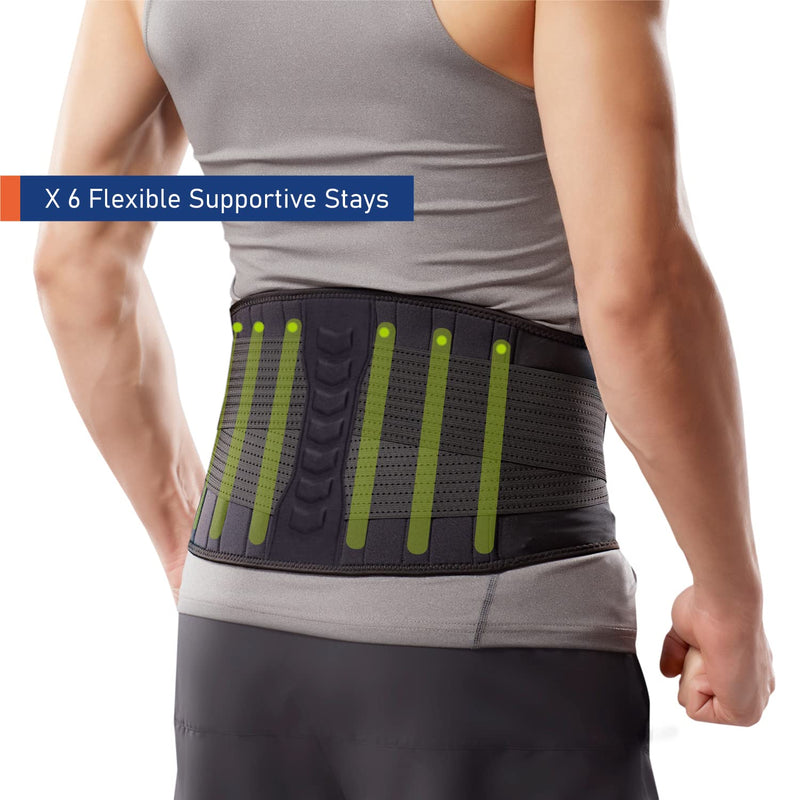 [Australia] - Copper-infused Back Support Brace for Men and Women- Lightweight & Breathable Back Support Belt for Mild to Moderate Lower Back Pain, Muscle Spasm, Strains, Arthritis, Sciatica, Injury Recovery, Rehabilitation (L/XL) L/XL 