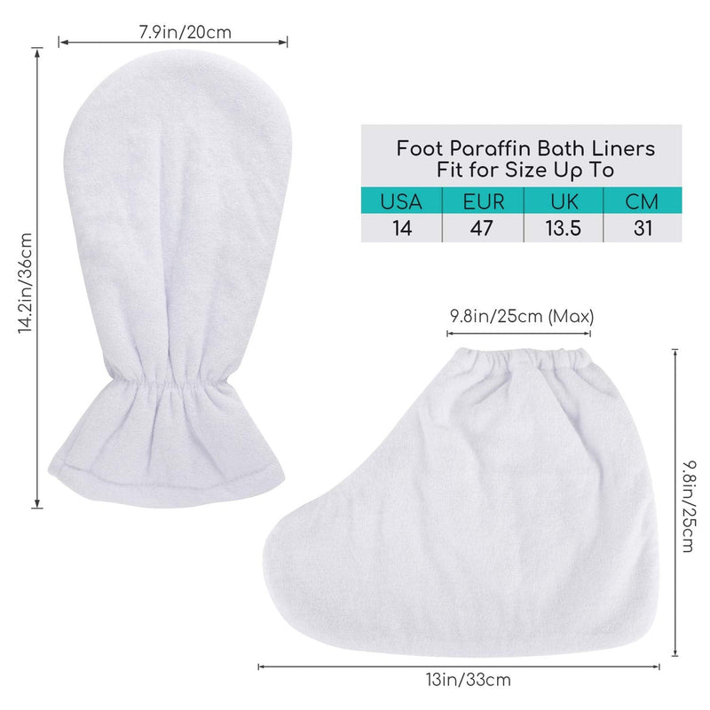 [Australia] - Segbeauty Paraffin Heated SPA Mittens & Foot Liners for Hand Therapy - Thicker Larger Size, Hot Wax Machine Compatible Elastic mitts&booties-Large 