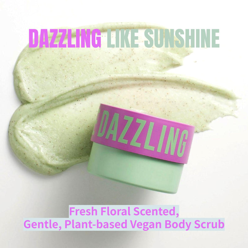 Dear Doer] Dazzling Body Scrub - Radiant & Gentle Exfoliator with Grape Seed & Plant-Derived Cellulose to Remove Dead Skin Cells with Vitamin C, Fresh Floral Scent, Vegan, 10.1 fl oz (300 ml) Dazzling, Fresh Floral 10.1 Ounce (Pack of 1)