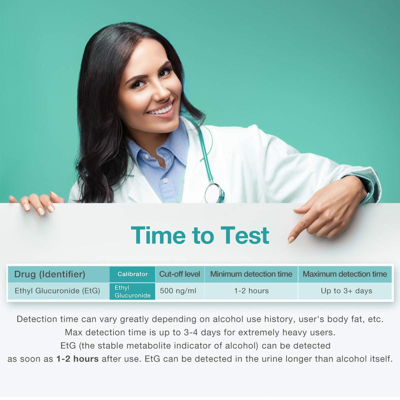 [Australia] - Easy@Home 10 Pk Alcohol Ethyl Glucuronide EtG Urine Test Panel Strips, home testing kit for drinking detox,80 hr drug test detection time exceeds breathalyzer saliva drink tester,500 ng/mL #EtG-114 10 Count (Pack of 1) 