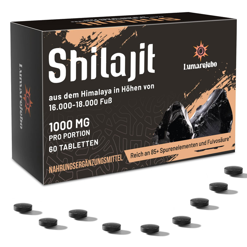 [Australia] - Lumarejebo Himalaya tablets 30,000 mg, 100% pure high-dose Himalayan extract, rich in 60% fulvic acid and 85+ minerals, for energy (60 tablets) 