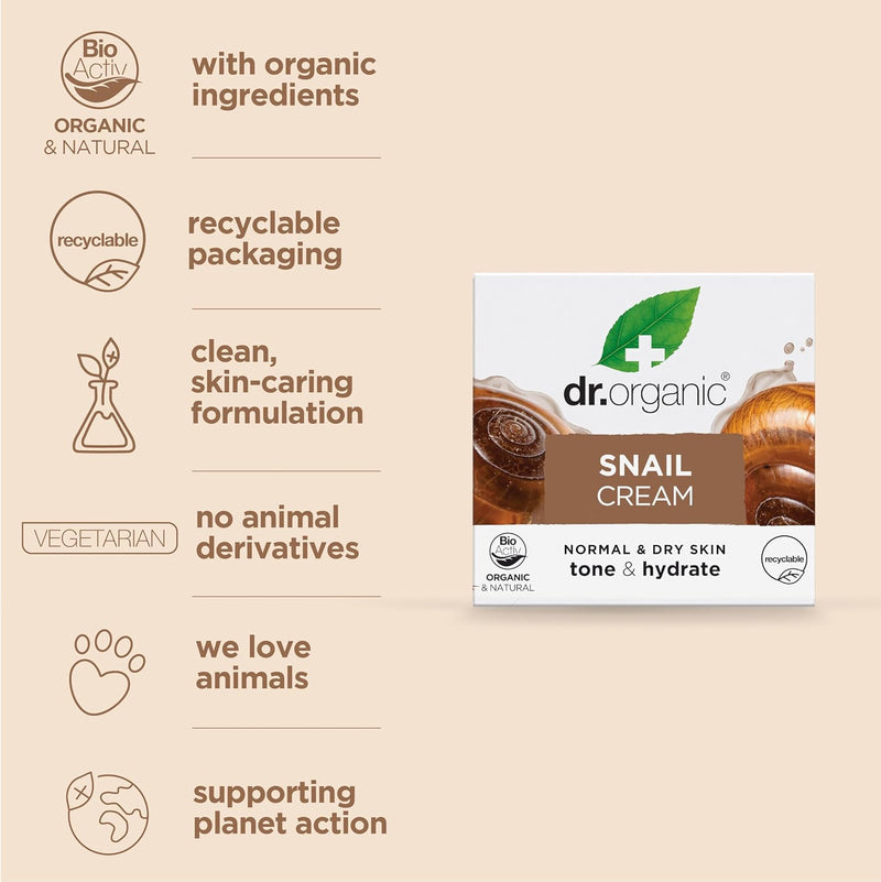 DR ORGANIC Snail Gel Cream, 50 ml