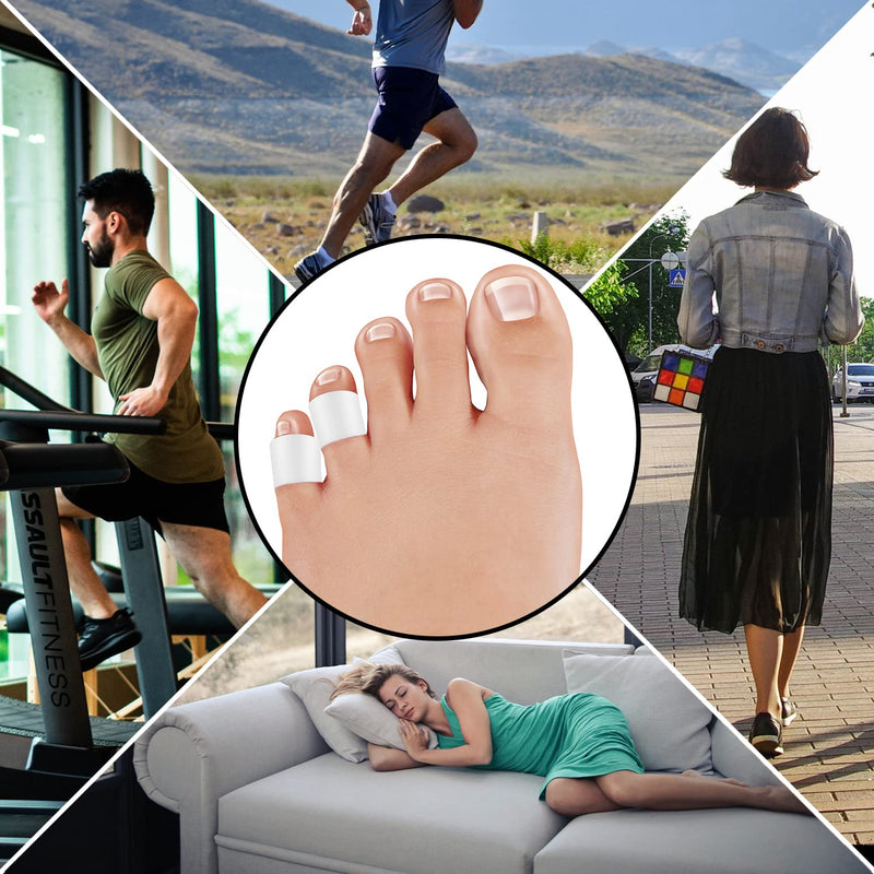 [Australia] - Pack of 20 toe caps protection, silicone small toe protection, toe protectors, toe pads, reduce friction (skin colour, white). 