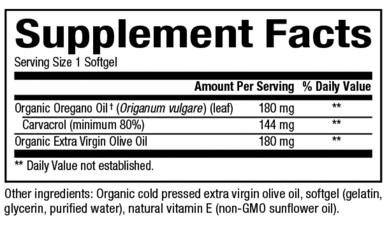 [Australia] - Natural Factors - Oil of Oregano 180mg, With Extra Virgin Olive Oil, 60 Count 60 Count (Pack of 1) 