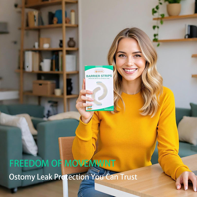 [Australia] - 30 Pcs Elastic Ostomy Barrier Strips, Ostomy Skin Supplies, Medical Grade Skin-Friendly Leak-Proof Adhesive, Hydrocolloid Tape for Colostomy Ileostomy Urostomy Bags 