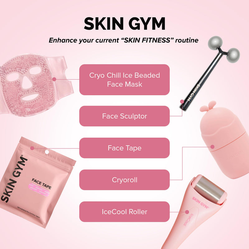 Skin Gym Face Roller for Wrinkles and Lifting - Anti-Aging Face Massager Skin Care Beauty Tool - Boost Radiance, Rejuvenate Skin, Sculpt, Lift and Define, Silver