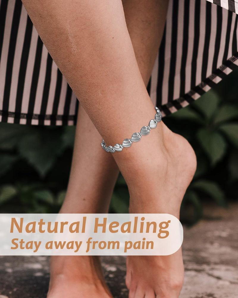 [Australia] - MagVIVACE Copper Magnetic Anklet for Women for Arthritis and Joint, Magnetic Stainless Steel Ankle Bracelet with Magnets (Stainless Steel) 