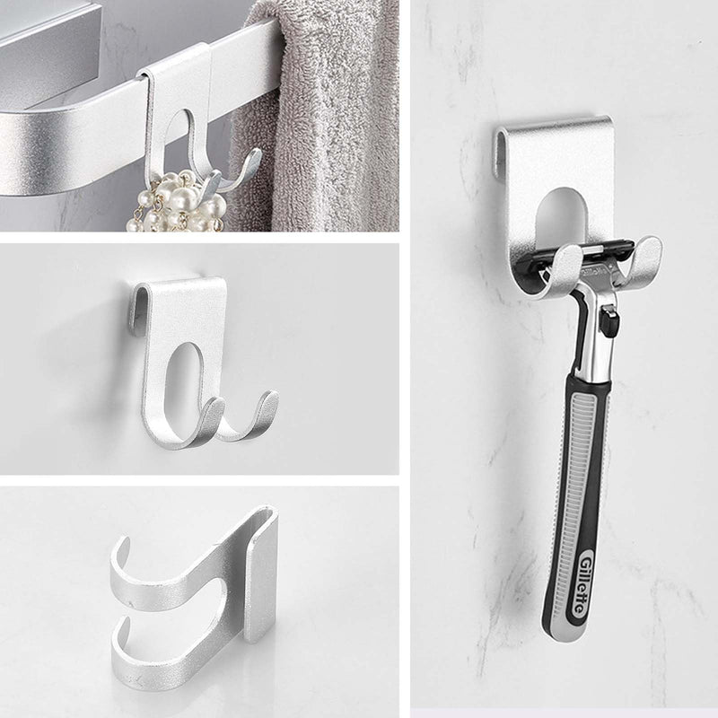 [Australia] - Naapesi Pack of 2 razor holder for plug, razor holder hook made of stainless steel, waterproof self-adhesive razor holder, razor hook without drilling for bathroom and kitchen organization (black) black 