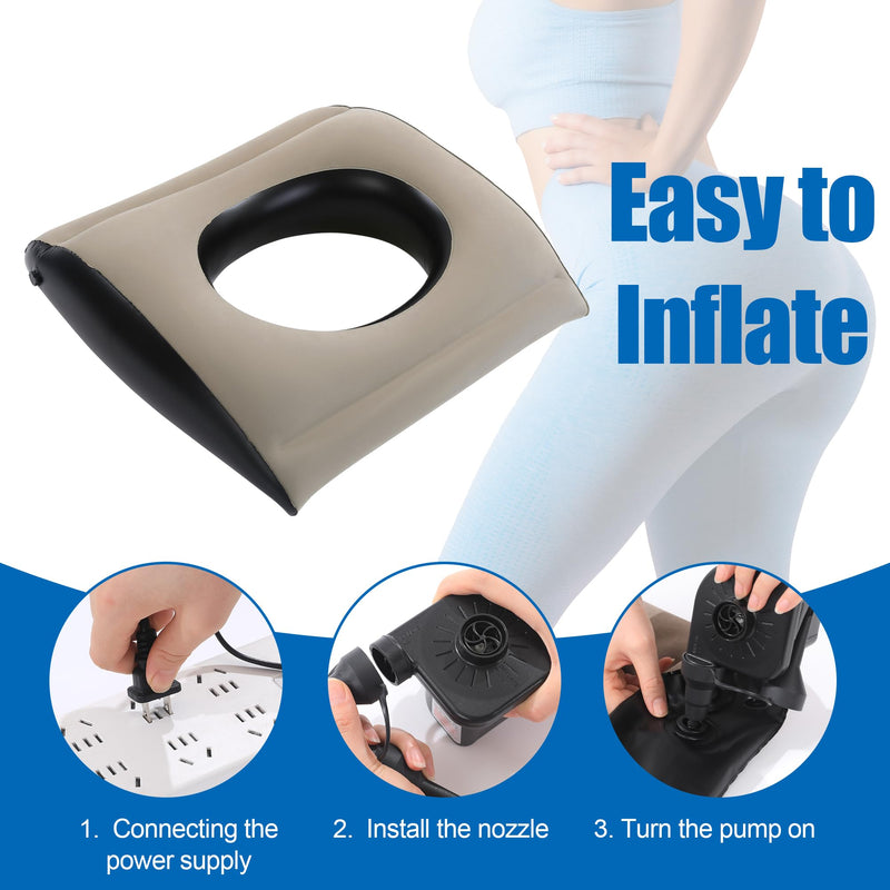 [Australia] - HOMBYS Inflatable BBL Pillow After Surgery, Brazilian Butt Lift Pillow with Electric Air Pump, BBL Chair with Hole for Sleeping, Sitting, Post Surgery Recovery 