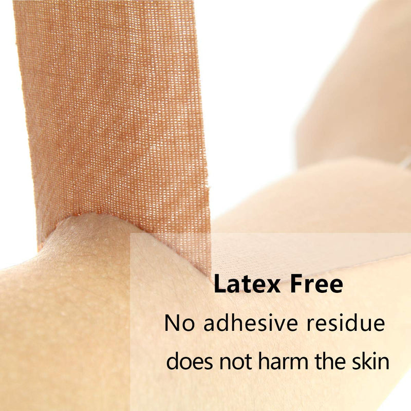 [Australia] - AUPCON Kinesiology Tape Elastic Therapeutic Athletic Tape Hypoallergenic Breathable Cotton Sports Muscle Tape Therapy Recovery Support for Knee Shoulder Ankle Elbow Shin (Precut-Beige) Precut-beige 