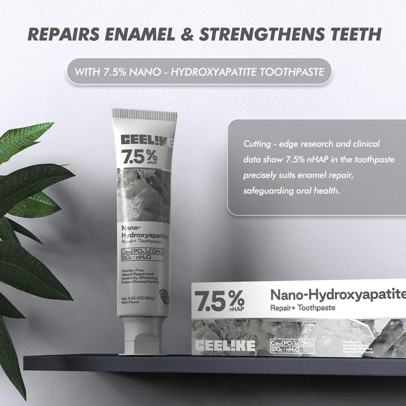 [Australia] - Hydroxyapatite Toothpaste & Lysozyme Whitening Toothpaste Duo - for Teeth Strengthening, Enamel Repair, Whitening, Fresh Breath & Daily Oral Care 75HY+39C 