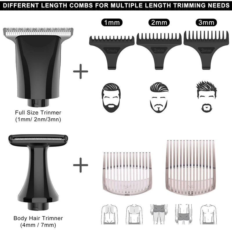 [Australia] - Back Shaver for Men, 5-in-1 Electric Back Hair Removal Razor with Adjustable Extension Handle, Body Hair Trimmer Grooming Kit for Wet or Dry Shaving 